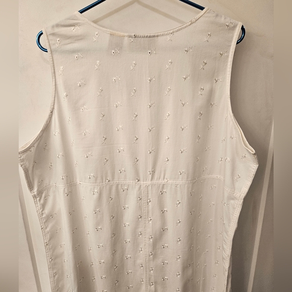 NWT - Denim & Co. White Denim Jumper w Embroidered Eyelets - Size 1X - Picture 8 of 9